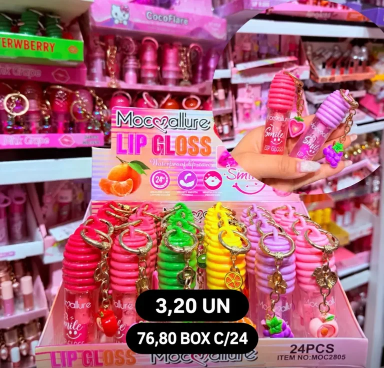Lip gloss Mocallure — R$3,20 por unidade