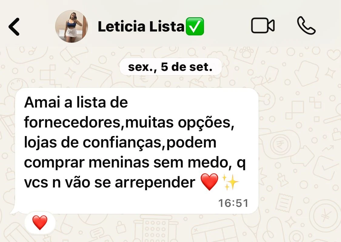 Feedback de Letícia sobre os fornecedores