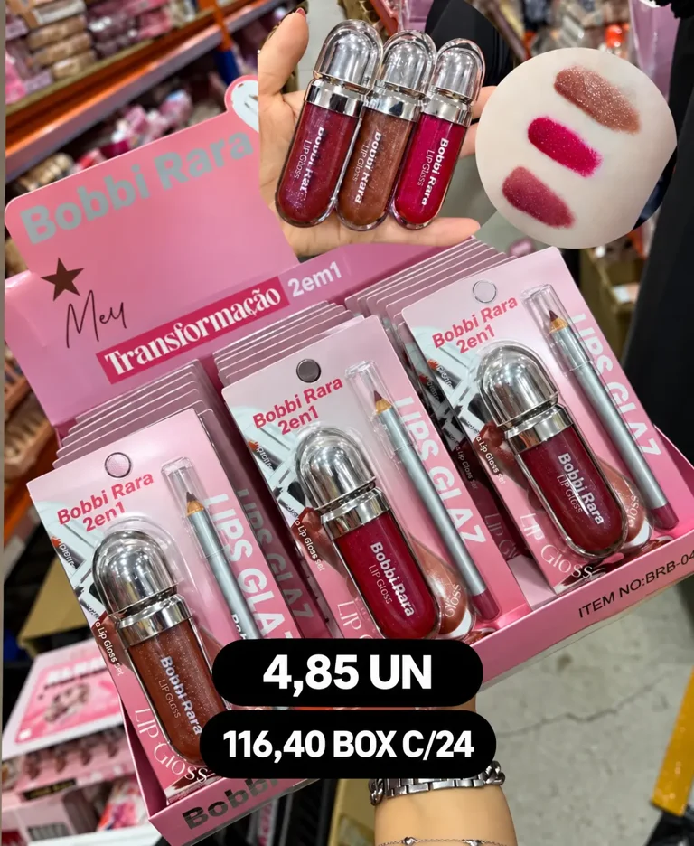 Lip gloss Bobbi Rara 2 em 1 — R$4,85 por unidade